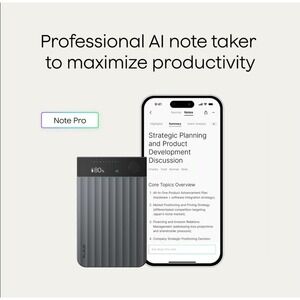 Plaud Note Pro Professional AI Voice Recorder Note Taker Grey Productivity Tool